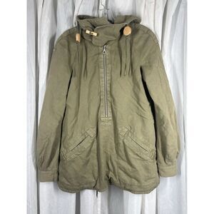 L.A.M.B GWEN STEFANI RARE HOODED COAT JACKET Army Green FALL 07 Womens Small EUC